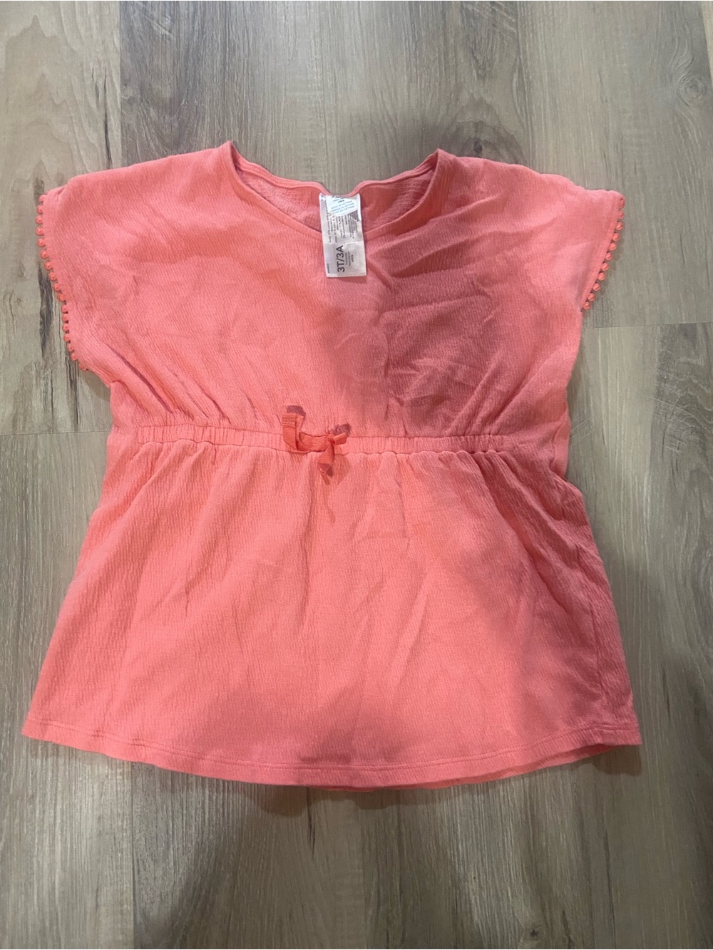 Kids Coral Tie-Waist Bathing Suit Cover Up